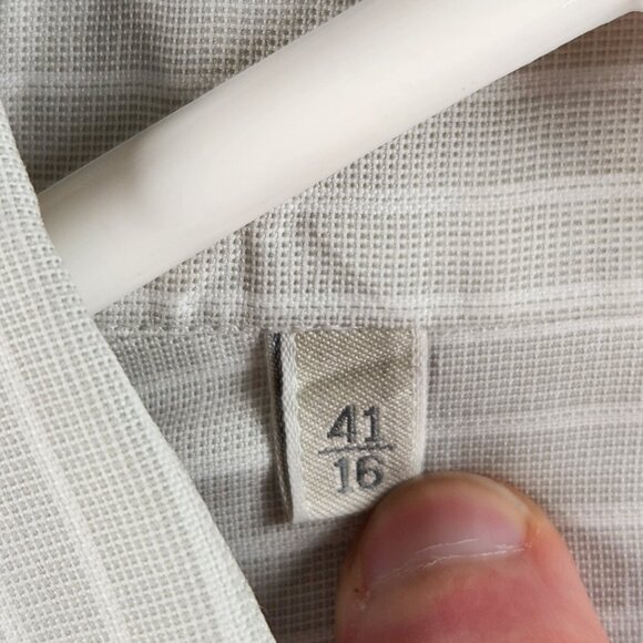 Ermenegildo Zegna Size 16 Striped Gray Long Sleeve Button Up Shirt Woven Cotton - Picture 10 of 16